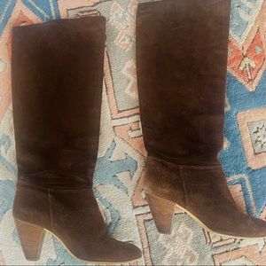 Madewell Italian Leather Brown Suede Knee High Boots Size 9, made in Italy